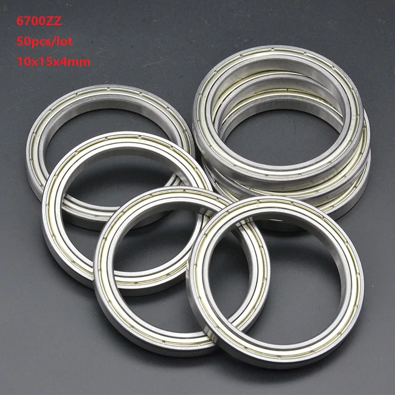 50pcs/lot 6700ZZ 6700 ZZ 6700Z 10x15x4mm Thin Section Double metal Shielded Deep Groove Ball Bearing 10*15*4mm