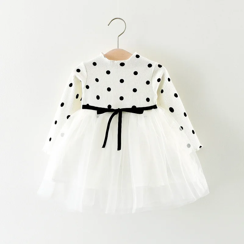 Girls Dress New Autumn spring Girls Clothes Long Sleeve Dot Kids tutu Dresses Baby lace dress