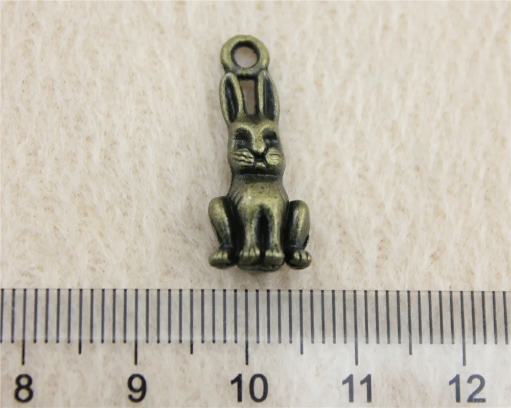 30pcs/lot 24*10*8mm ancient bronze 3D Rabbit charm Pendants DIY jewelry for bracelet necklace earring