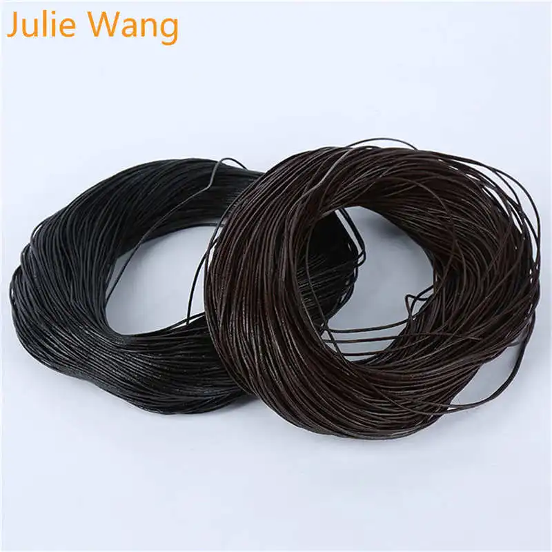 Julie Wang 1 Meter 1-5 mm Man-made Cowhide Leather Cords Necklace Pendant Chain Rope String Bracelet Jewelry Making Accessory