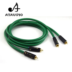ATAUDIO 2328 Hifi Silver-plated 2RCA Cable High Quality 6N OFC HIFI RCA Male to Male Audio Cable