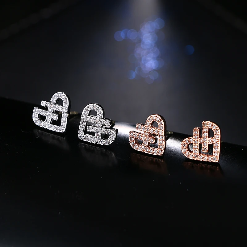 EMMAYA أقراط على شكل قلب من الزركونيا المكعبة للبيع بالجملة بجودة جيدة 2017 بسعر المصنع