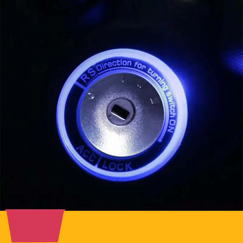 1 Piece Car Led Light Ignition Key Decoration Ring Sticker Car Key Rings Fit for Ford Fiesta 2009+ Ecosport 2012+ Accessories