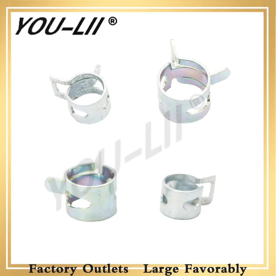 YOULII  1 Pc 9mm 12mm Spring Band Type Fuel Vacuum Hose Silicone Pipe Tube Clamp Clip Line Hose Water Pipe Air Drop ship