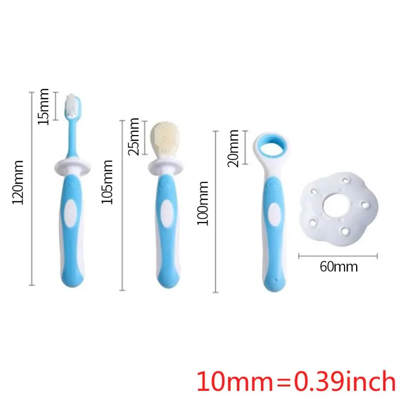 D7YD Kids Toothbrush Tongue Scraper Cleaner Set Easy-to-Grasp Handles and Brush Plastic Dental Scrapers