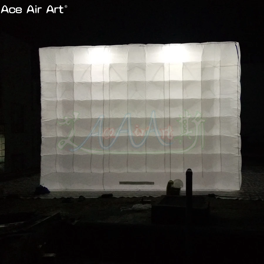 4.4*4.4*3.2 White Cube Inflatable Event Cabinet Cubic Marquee Tent with Led or Bulbs for France