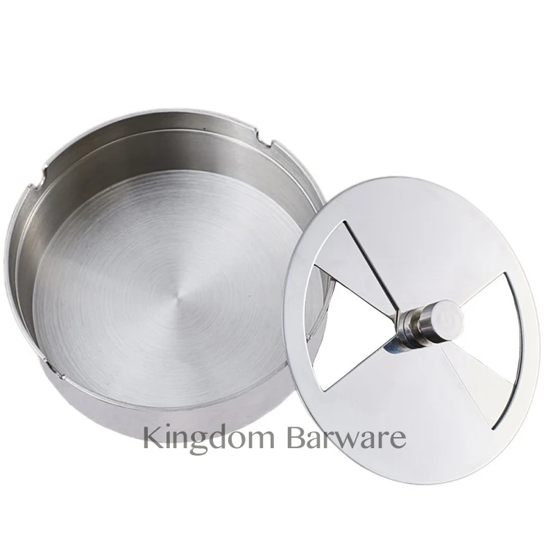 Windproof Smokeless Ashtray for Cigars Outdoor Car Ashtray Stand with Lid Stainless Steel