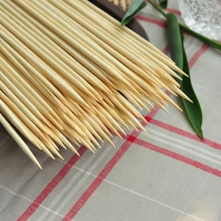 30cm x 4mm 100pcs Disposable  Bamboo Skewers Natural  Wood BBQ Skewers Potato Tower Sticks for Meat Apple Candy Restaurant Bar