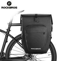 ROCKBROS 27L Bicycle Bags Waterproof Foldable Cycling MTB Bike Bags Reflective Panniers Long Travel Luggage Bag Bike Accessories