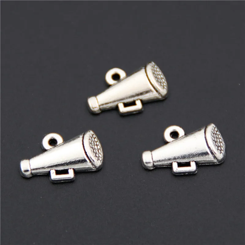 20pcs   Silver Color Cheerleader Megaphone Charms Horn Pendant Diy Jewelry Findings A2569