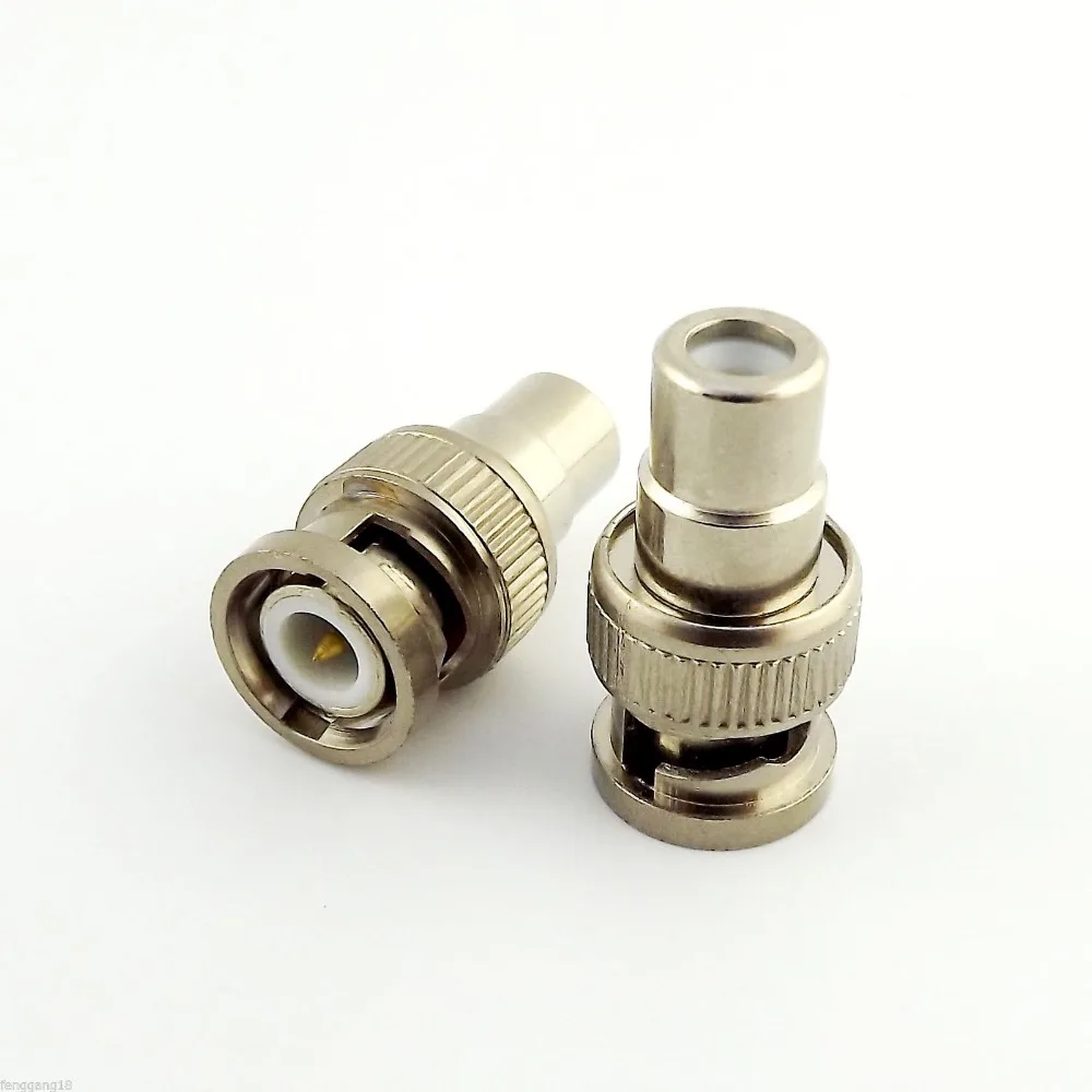 1 قطعة BNC ذكر التوصيل إلى RCA أنثى جاك مستقيم كابل محوري RF محول موصل