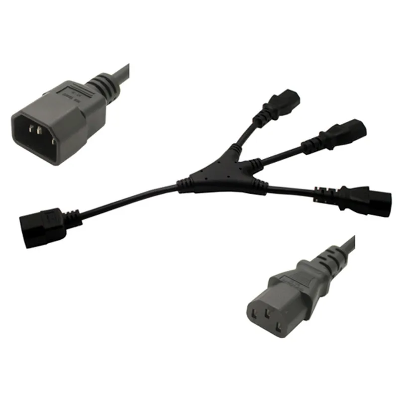 

igh Quality IEC 320 C14 Male Plug to 3XC13 Female Y Type Splitter Power Cord C14 to 3 x C13 250V/10A