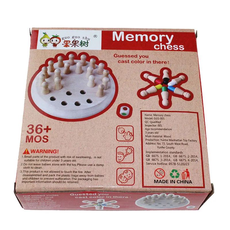 Giocattoli per bambini Montessori giocattoli educativi precoci in legno gioco di scacchi di memoria regalo