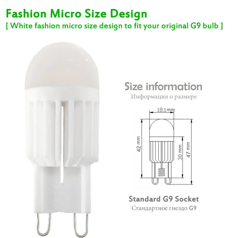G9 LED Lamp 3W 5W 7W Mini LED Bulbs Ceramic AC 220V 230V COB Spotlight for Crystal Chandelier Replace 35W 50W