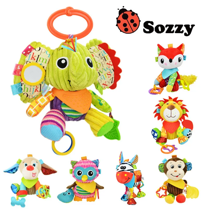 1pcs Sozzy Multifunctional Baby Toys Rattles Mobiles Soft Cotton Infant Pram Stroller Car Bed Rattles Hanging Animal Plush Toys