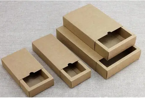 

150pcs Free Shipping Gift box Retail Black Kraft Paper Drawer Box Gift Craft Power Bank Packaging Cardboard Boxes