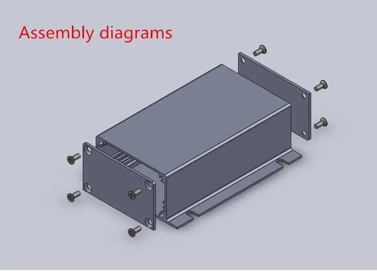 Алюминиевый корпус мини-усилителя/экранирующая коробка/Преобразователи мощности/чехол для инструментов/корпус усилителя/Чехол/коробка "сделай сам", Чехол 67x30x90 мм
