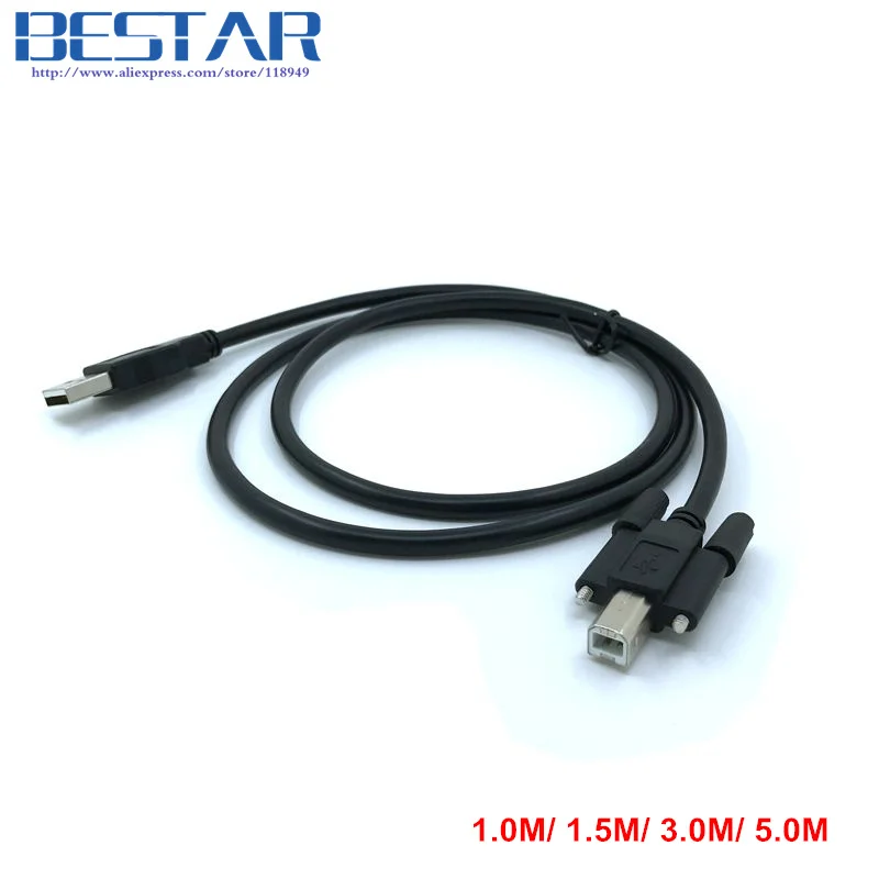 BM USB 2.0 a Male to B Male Cable for Printer 1m/1.5m/3m/5m with Screw Panel Mount Holes - Data Transfer Printer Connector