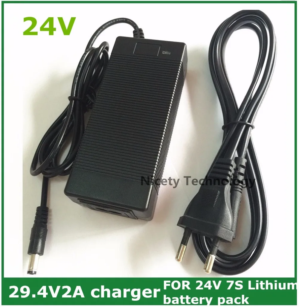 

24V Li-ion Charger Output 29.4V2A for 25.2V 25.9V 29.4V 7 Series Li-ion Lithium Battery Pack 29.4V Recharger 24V