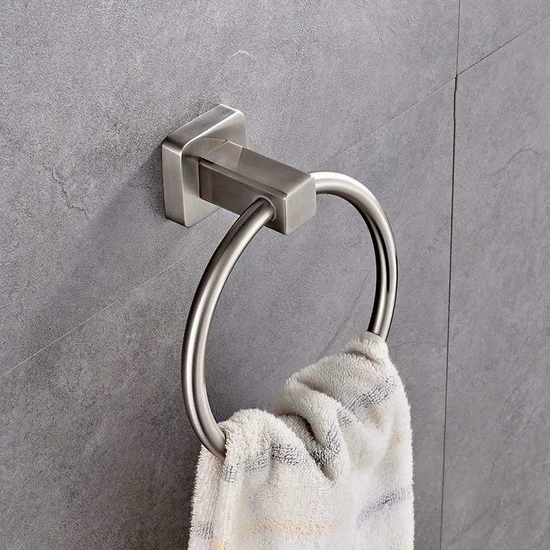 ROVATE Bathroom Towel Ring 304 Stainless Steel Toilet Wall Mount Round Towel Holder
