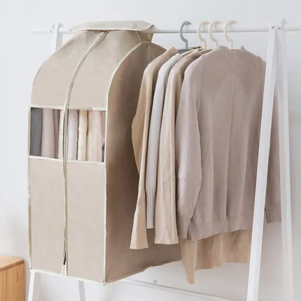

Cotton And Linen Clothes Dust Cover Hanging Coat Dust Bag Clothing Cover Home Three-Dimensional Hanging Clothes Bag Wardrobe Sui