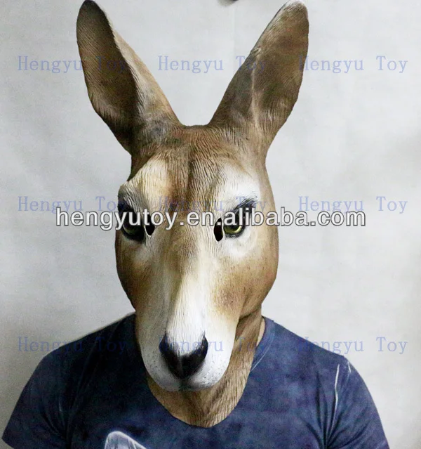 Halloween Party Cosplay Animal Mask Latex Kangaroo Mask Animal Disguises of Kangaroo Face Head Mask