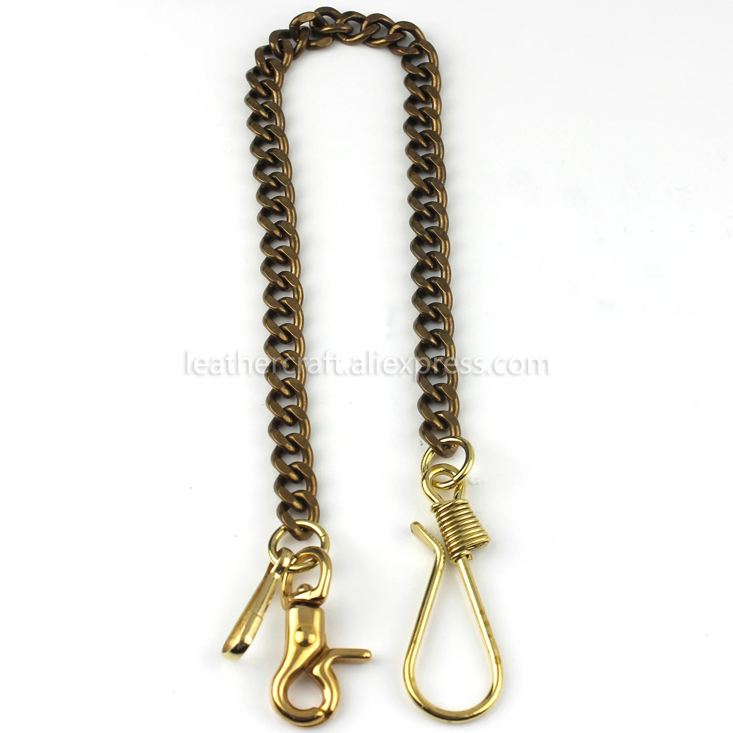 1 x Solid Brass Belt Hook Keychain Fob Clip Wallet Waist Chain With Lobster Snap Hook 19.3\