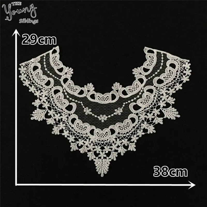 White lace false collar embroidery chest applique fabric decoration DIY wedding dress supplies accessories 1 piece for sale