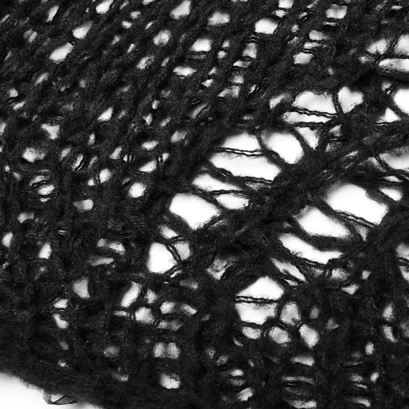 Punk Rave Black Gothic Casual Broken Hole เสื้อกันหนาวผู้ชายเสื้อกันหนาวเสื้อ Visual Kei OPM004