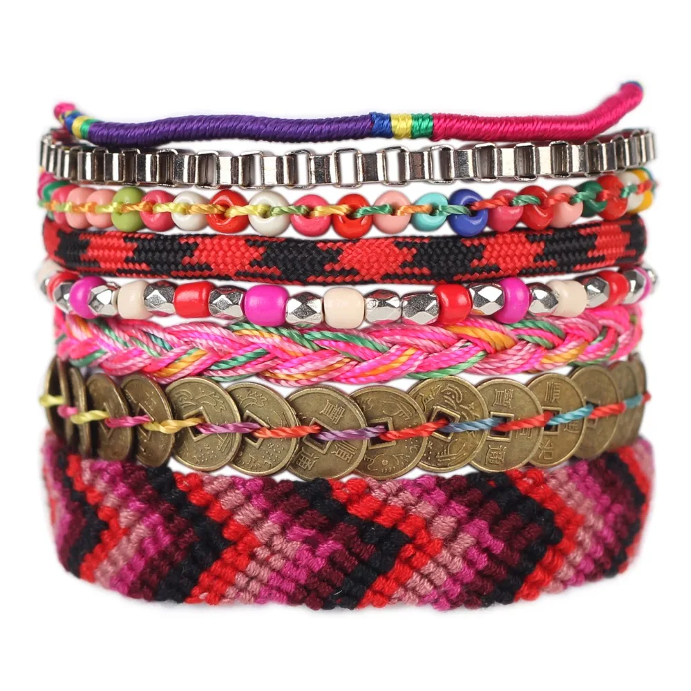 Bonsny Handgefertigten Luxus-armband Frauen böhmischen Marke Armreif Weben Pailletten Mode Armbänder 2016 News Schmuck Für Mädchen