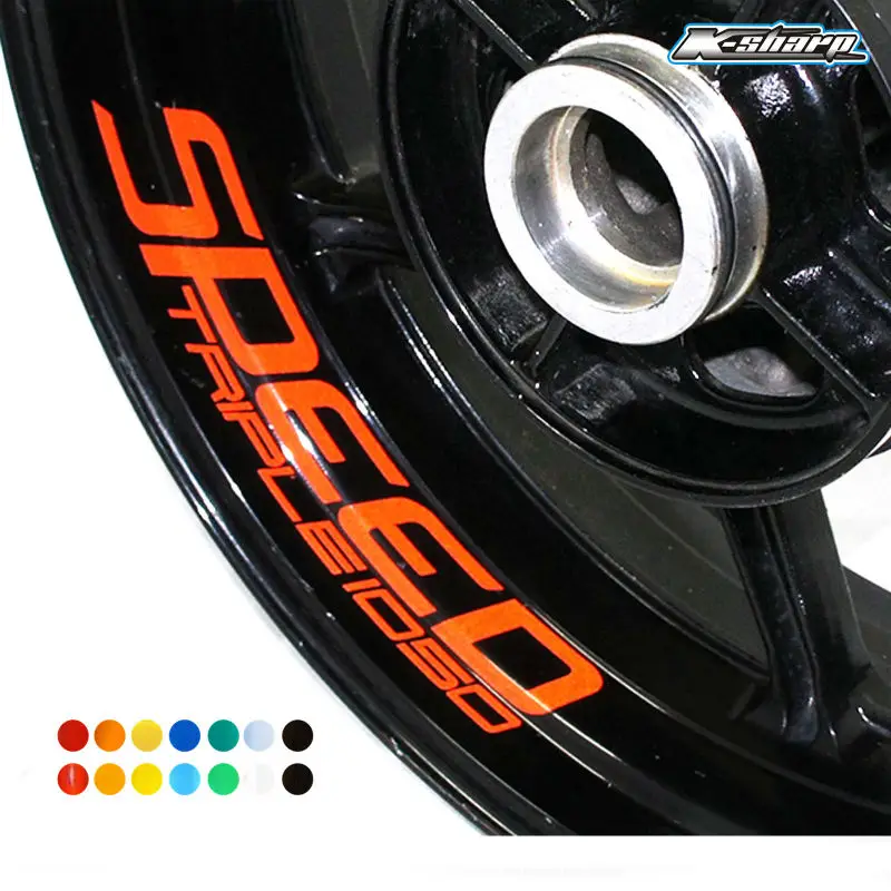 

8 X CUSTOM INNER RIM DECALS WHEEL Reflective STICKERS STRIPES For TRIUMP SPEED TRIPL 1050