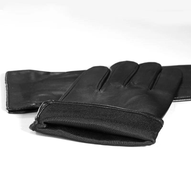 Genuine Leather Gloves Male Simple Black Sheepskin Gloves Spring Autumn Thin Style Driving Glove Touchscreen 2630