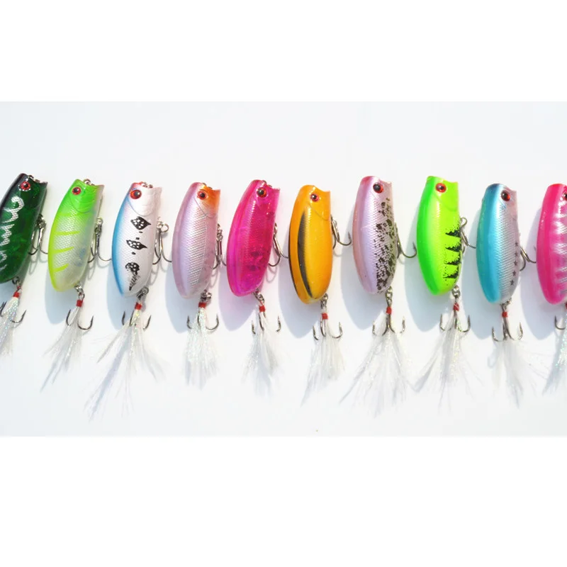 1 Piece Sale Fishing Popper Lure 10g 5.5cm Shallow Fish Bait Artificial Popers Lures Hard Baits 10 Colors