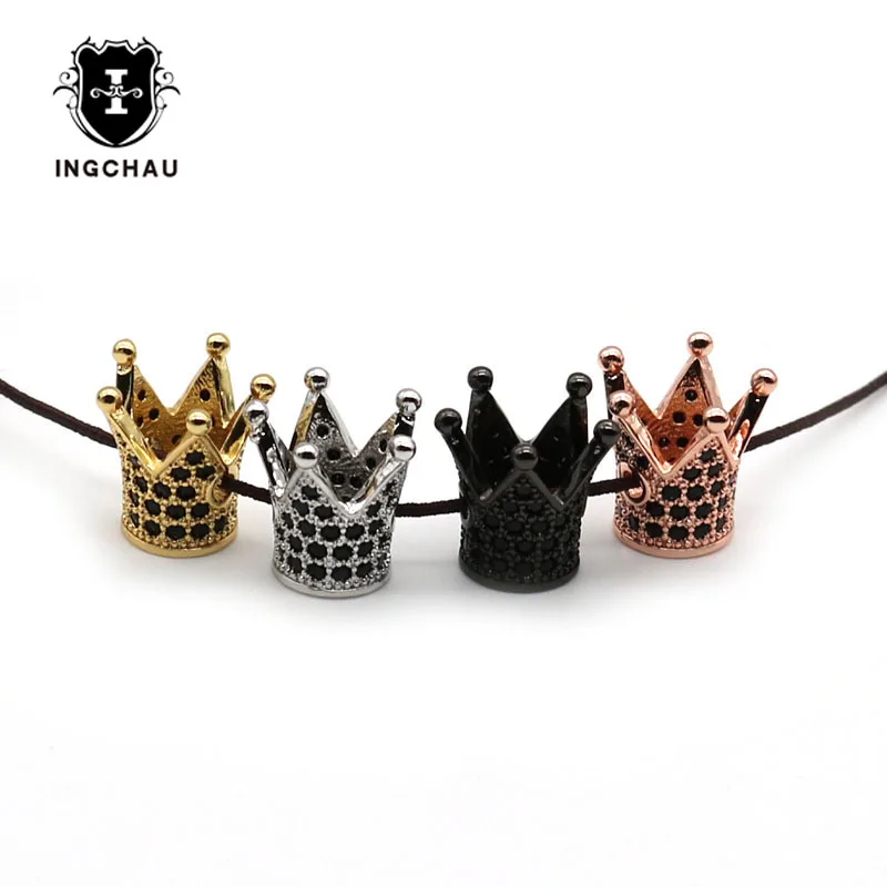 

Jewelry Accessories To Bracelets Making Gold-Color Micro Pave CZ Crown Charm for Jewelry Making Supplies C-1