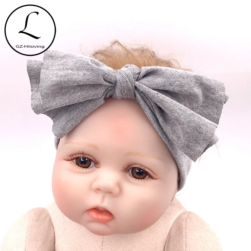 Soft Newborn Baby Boys Girls Bow Knot headbands Casual Cute Cotton Elastic Hair Band Girl Hair Accessories Handmade Headwear