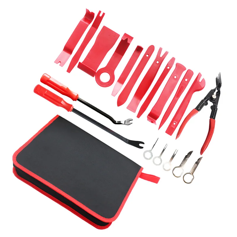 

19pcs/set Car Upholstery Tool Strong Trim Tool Clip Remover car Door Molding Dash Panel Rivet Buckle Pliers Fastener Repair Kit