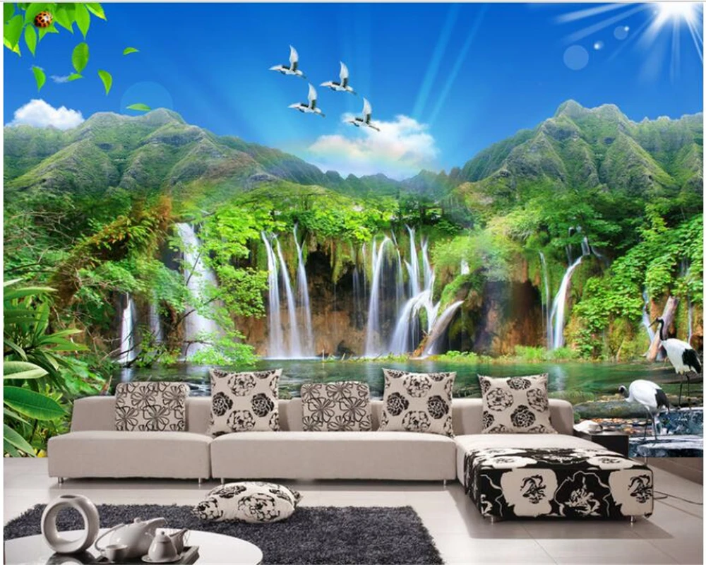 

beibehang Advanced interior painting beautiful wallpaper landscape landscape beautiful sofa background wallpaper for walls 3 d