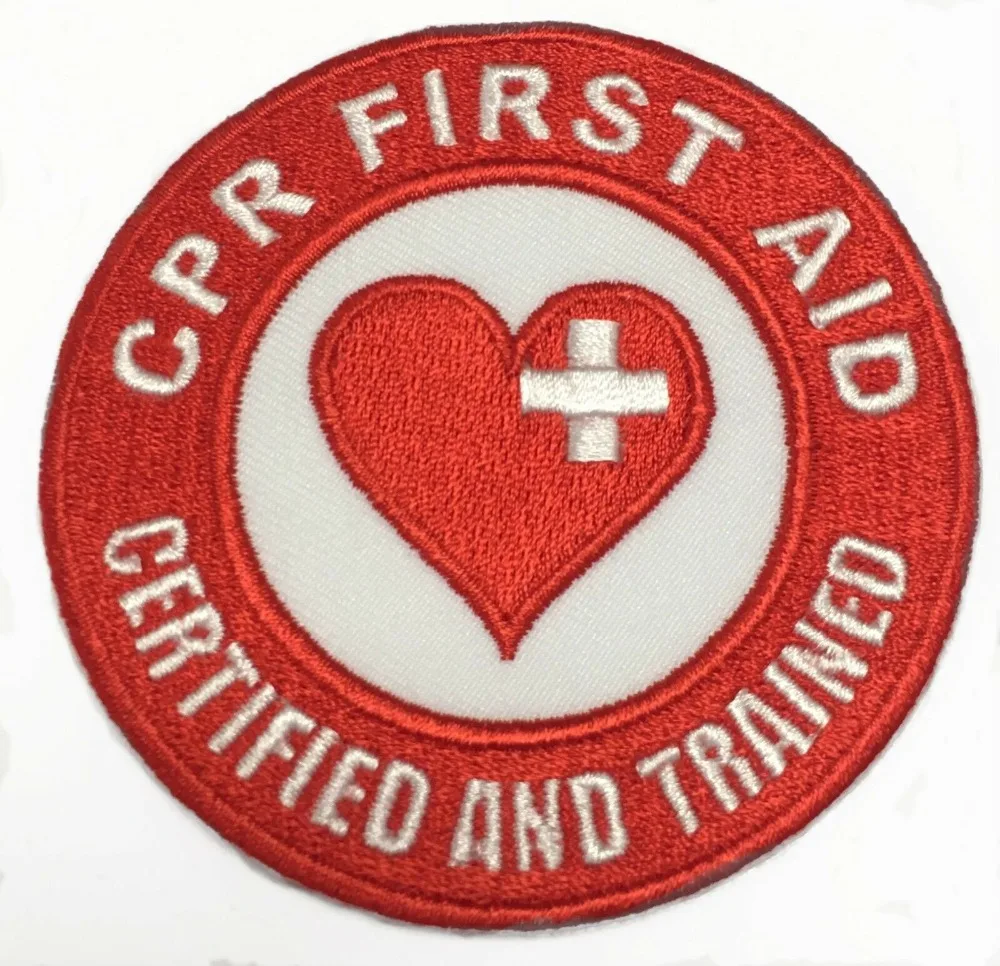 Custom Embroidered  CPR First Aid Certified Trained Patch Embroidered Iron On Badge Applique  Welcome to custom your own patch