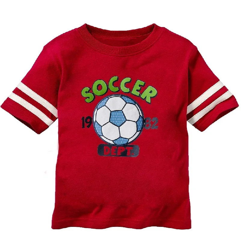 Soccer Baby Boys T-Shirts Children Clothes Fashion Summer Sleeve T Shirts For Girl Tops Jersey Tees Outfits 0 1 2 3 4 5 6 7 Year