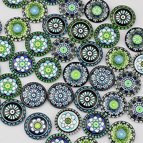 8 10 12 14 16 18 20 25 30mm Random Mixed Style Round Glass Cabochon Flatback Photo For Tray Base DIY Jewelry Making  accessory