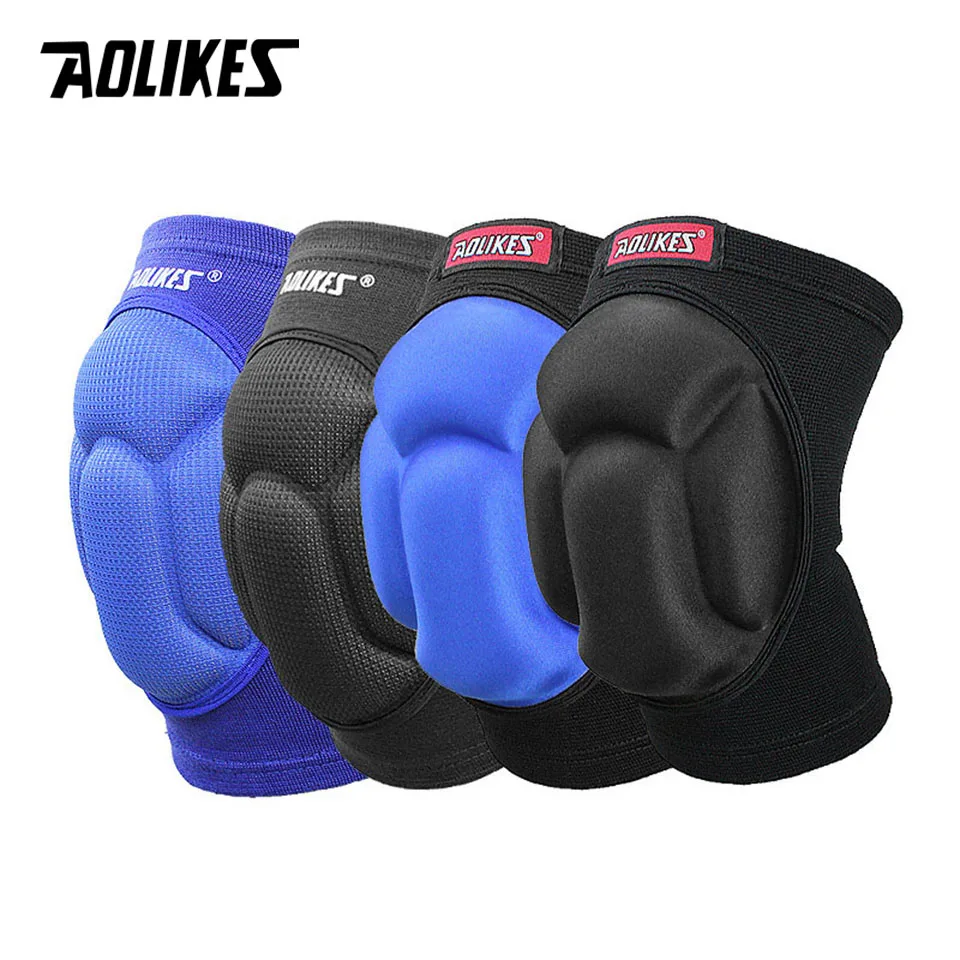 AOLIKES 1Pair Thicked Football Volleyball Extreme Sports Ski Knee Pads Fitness Knee Support Cycling Knee Protector Kneepad