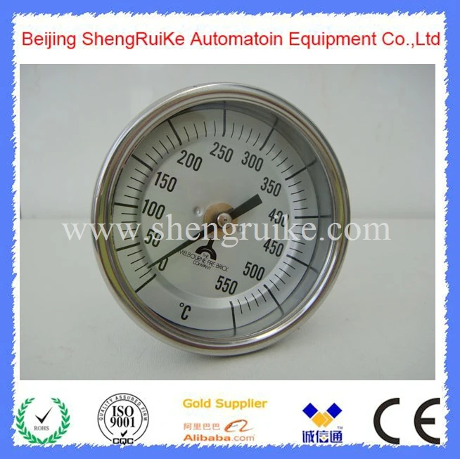 

0-550C bimetal thermometer 3" Inch dial SS304 Case Back Connection 1/2NPT best price ,good quality, best sell