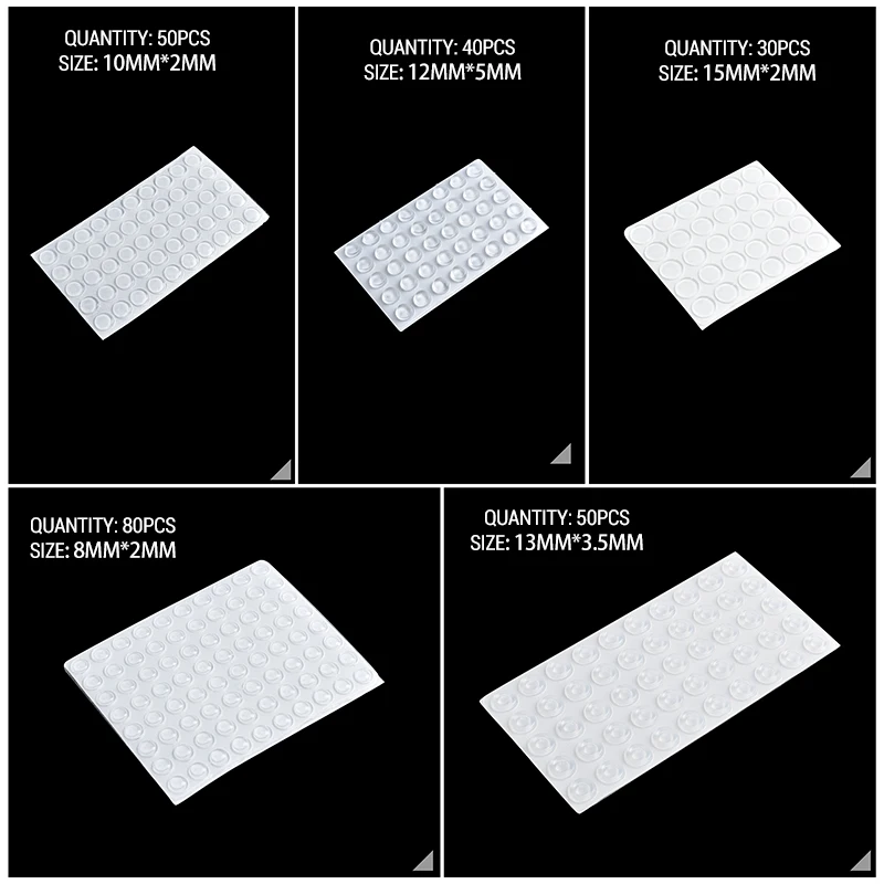 KAK 40 Grain For 1pc 12MM Dia 5MM Thickness Silicon Rubber Kitchen Cabinet Door Pad Self-Adhesive Bumper Stop Damper Cushion