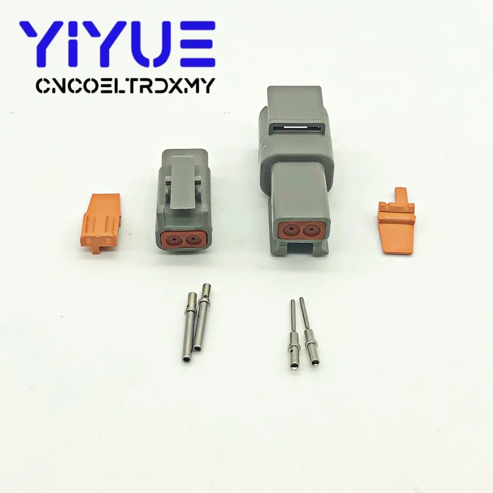 1 Sets Deutsch DTM 2-12P Male Female Auto Waterproof Connector Automotive Sealed Plug With Solid Pins 16-22awg