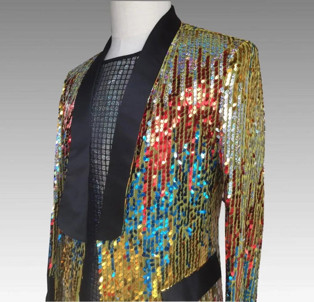 New Camouflage Men Suits Designs Long Blazer Stage Costumes For Singers Men Sequin Clothing Jacket Style Windbreaker Dance Coat