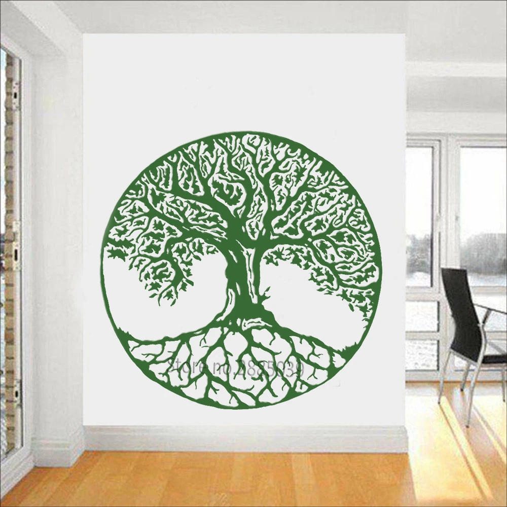 Tree of Life Wall Decals Vinyl Large Tree Wall Stickers Trees Wall Decor Kabbalah Symbol Art Murals Wallpapers Yoga Room LC998