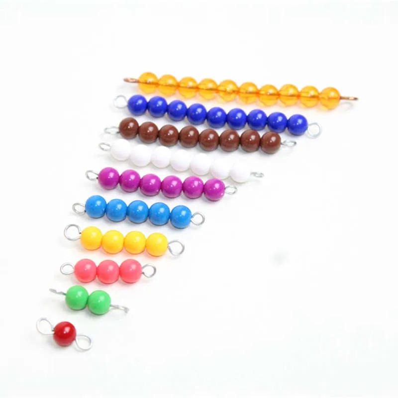 Baby Toy Montessori Math Colorful Beads 1 to 10 Teaching Aids Wood Board Education Preschool Kids Brinquedos Juguetes