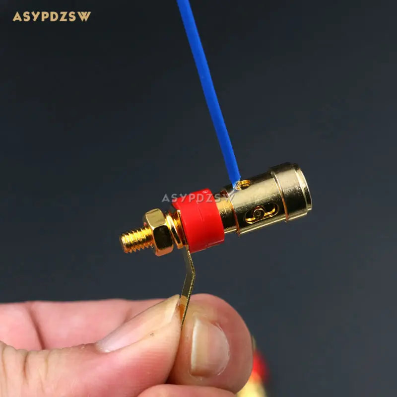 스피커/파워 앰프용 소형 금도금 스프링 터미널 M4 푸시 타입 스프링 포스트 4 개