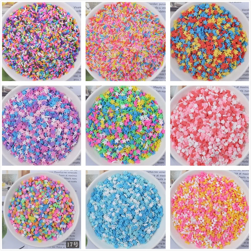 100g/bag Slime Clay Sprinkles Filler DIY Supplies Candy Fake Cake Dessert Mud Decoration Toys Accessories