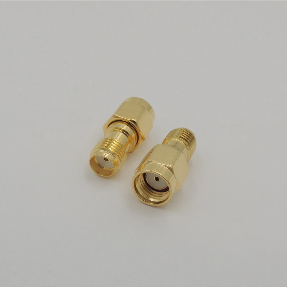 

100pcs/lot adapter rp sma male plug to sma female jack plug Straight Long Version RF coaxial coax connectors